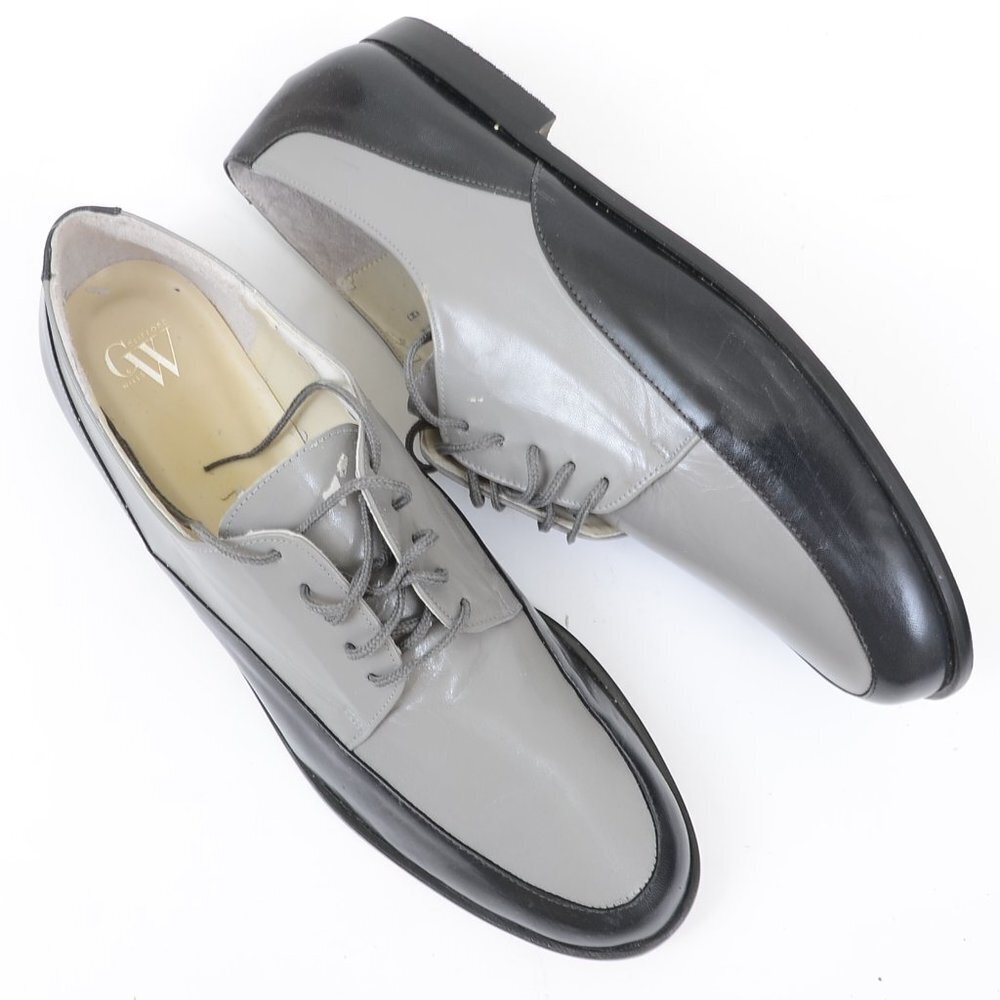 VTG 1999 CW Clifford Wills Grey Black Leather Two Tone Loafer Womens 11 NEW